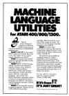 Machine Language Utilities for Atari 400/800/1200 Atari ad