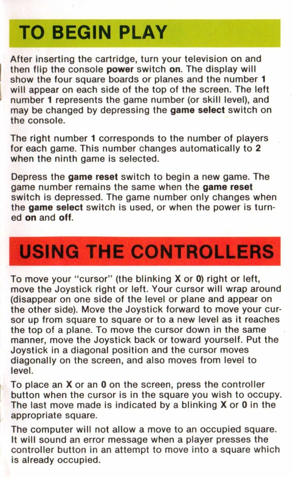 Jogar 3-D Tic-Tac-Toe Online  Atari Classics - Atari Flashback Hub