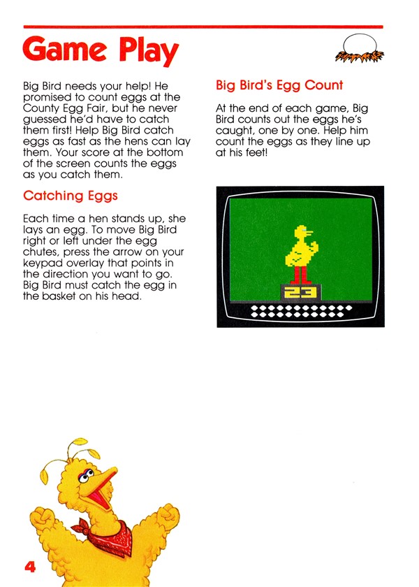 Big Bird´s Egg Catch, Atari Jogos online