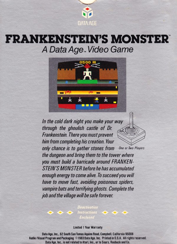 Atari 2600 VCS Frankenstein's Monster : scans, dump, download 