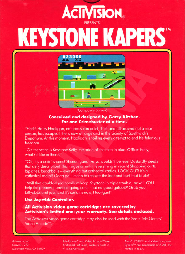 Atari 2600 VCS Keystone Kapers : scans, dump, download