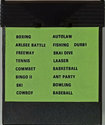 16 Games - Boxing / Arlsee Battle / Freeway / Tennis / Commbet / Bingo II / Ski / Cowboy / Autolaw / Fishing Durbi / Skai Dive / Laaser / Basketball / Ant Party / Bowling / Baseball Atari cartridge scan
