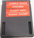 4 in 1 - Jumble Block / Highway / Flight Path / Rodeo Champ Atari cartridge scan