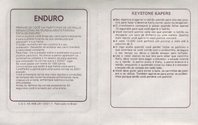 4 Jogos - Enduro / Keystone Kapers / Video Chess / Golf Atari instructions