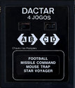 4 Jogos - Football / Missile Command / Mouse Trap / Star Voyager Atari cartridge scan
