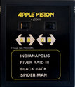 4 Jogos - Indianapolis / River Raid III / Black Jack / Spider Man Atari cartridge scan