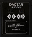 4 Jogos - Pac-Man / Chopper Command / Pit / Entobed Atari cartridge scan
