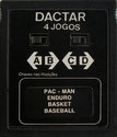 4 Jogos - Pac-Man / Enduro / Basket / Baseball Atari cartridge scan