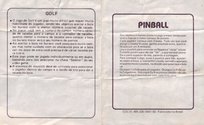 4 Jogos - Pinball / Basket / Baseball / Golf Atari instructions
