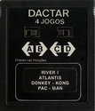 4 Jogos - River I / Atlantis / Donkey-Kong / Pac-Man Atari cartridge scan