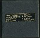 8 in 1 - Moto Cross / Flash Gordon / River Raid / Seaquest / Soccer / Snooker / Boxing / River Bomb Atari cartridge scan