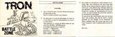 Battle Zone Atari instructions