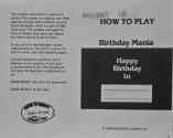 Birthday Mania Atari instructions
