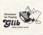 Glib - Video Word Game Atari instructions