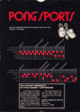 Pong Sports Atari cartridge scan