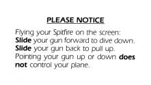Spitfire Attack Atari instructions