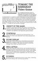 Tomarc the Barbarian Atari instructions