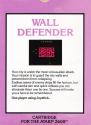 Wall Defender Atari cartridge scan