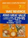 Yars' Revenge Atari cartridge scan