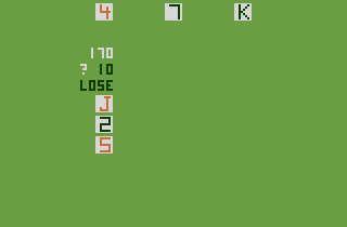 Black Jack atari screenshot