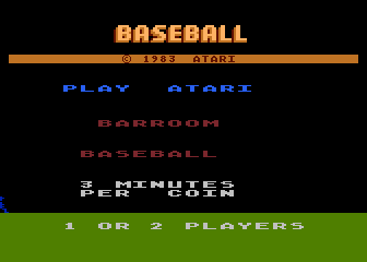 Barroom Baseball atari screenshot