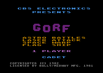 Gorf atari screenshot