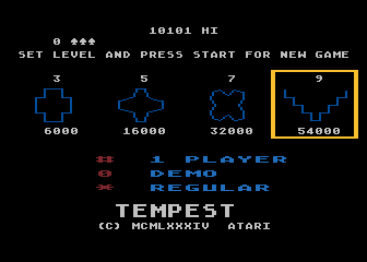 Tempest atari screenshot