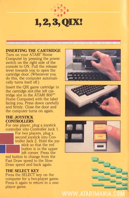 Qix Atari 800/XL/XE Cartridge NIB/NOS 