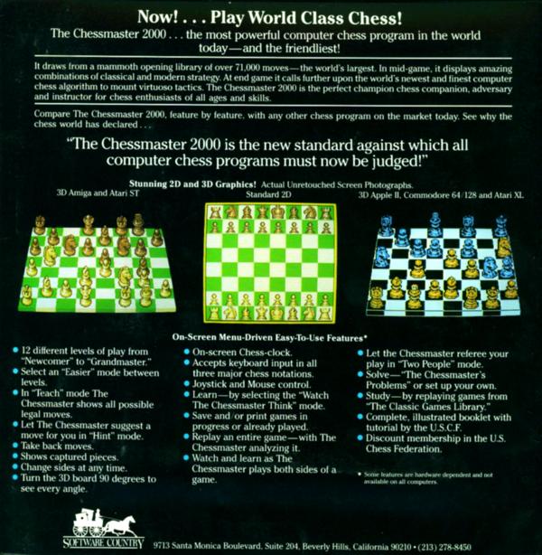 IBM The Chessmaster 2000 5.25 Floppy PC Computer Game Box Manual