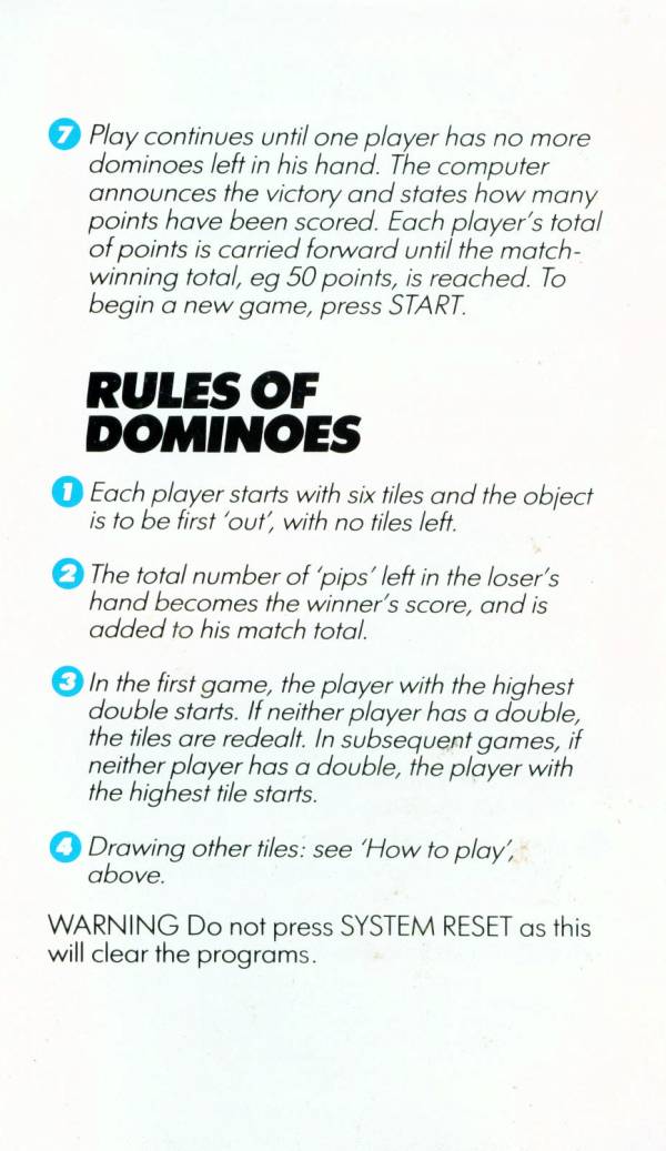 Printable Dominoes Rules