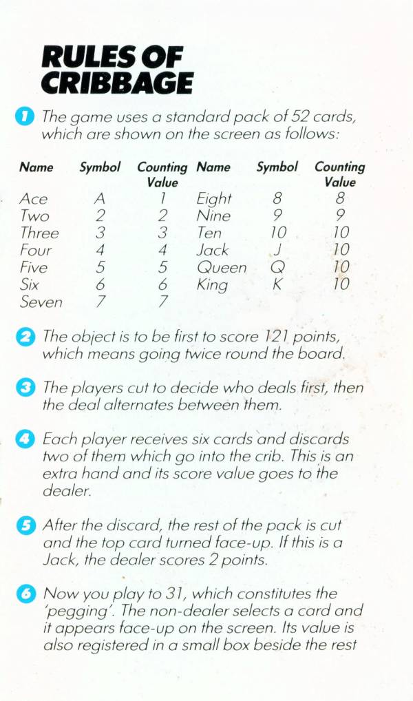 Printable Cribbage Instructions Printable Word Searches
