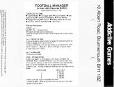 Football Manager Atari instructions