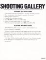 Shooting Gallery Atari instructions