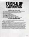 Temple of Darkness Atari instructions
