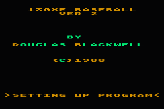 130XE Baseball atari screenshot