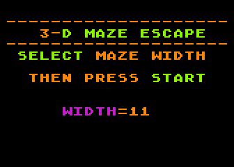3-D Maze atari screenshot