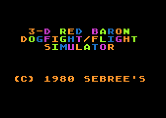 3-D Red Baron atari screenshot