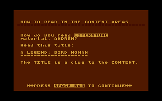 How to Read in the Content Areas - Literature atari screenshot