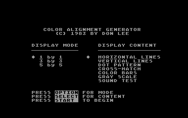 Color Alignment Generator atari screenshot