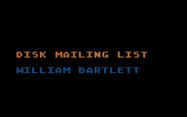Diskette Mailing List
