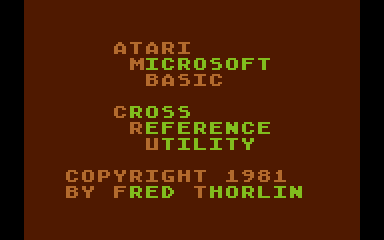 Microsoft BASIC Cross-Reference Utility atari screenshot