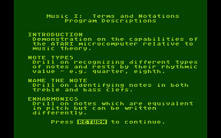 Music I - Terms and Notations atari screenshot