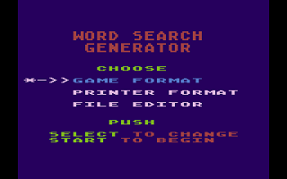 Word Search Generator atari screenshot