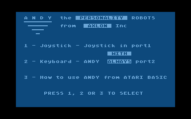 Andy Command Disk atari screenshot