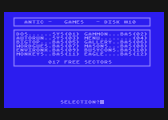 [COMP] ANTIC  Games Disk #10 atari screenshot