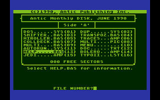 Antic magazine disk June/July 1990, Vol.9, No.2 atari screenshot