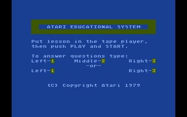 Educational System Master Cartridge atari screenshot