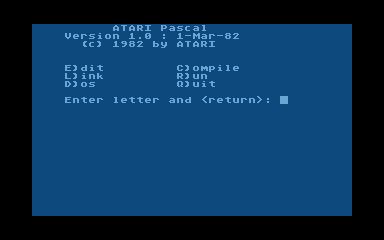 Atari Pascal Language System atari screenshot