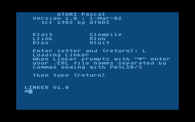 Atari Pascal Language System atari screenshot