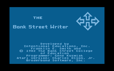 Bank Street Writer atari screenshot